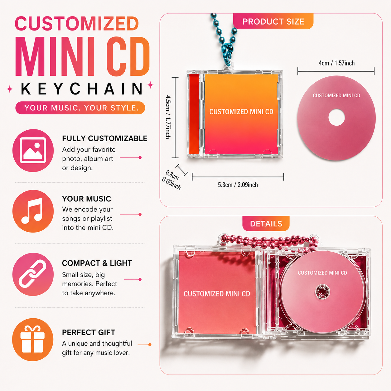 TapTune™ Personalized Music Keychain